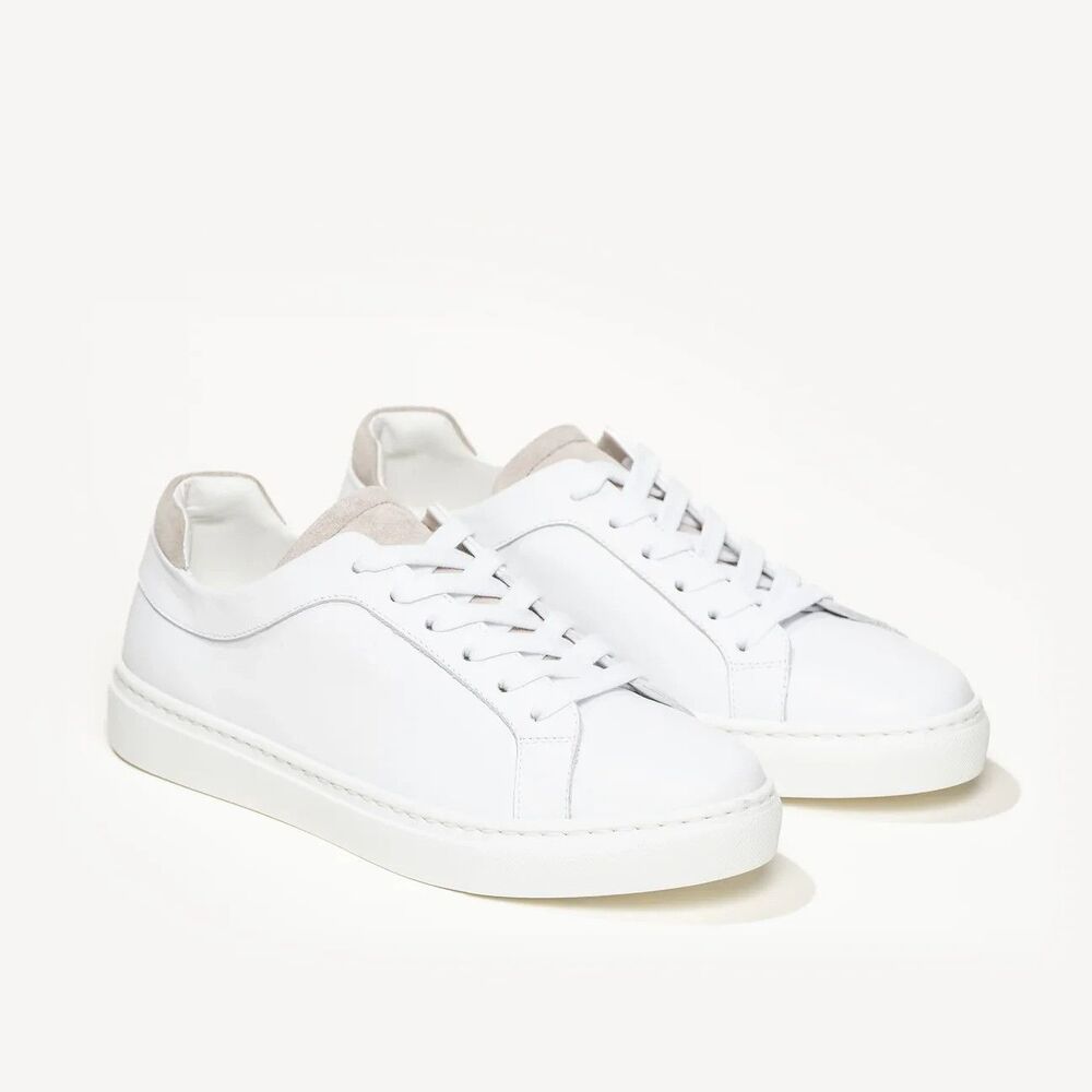 M Gemi Palestra Due Womens Sneakers Shoes 37.5 Low Top White Leather Sandstone